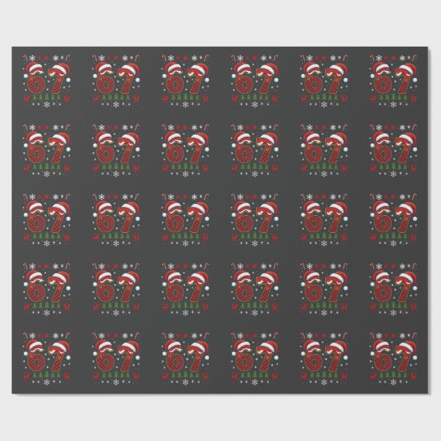 Christmas Six Seven 67 Santa Xmas Gen Alpha Presentpapper (Platt)
