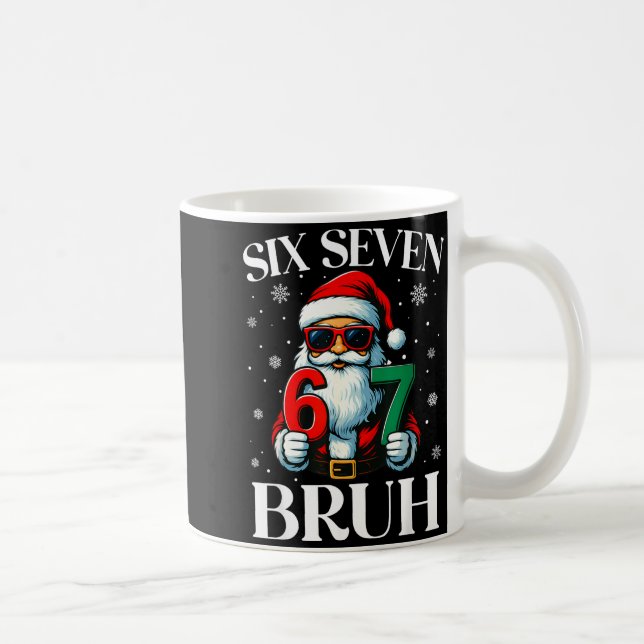 Christmas Six Seven Bruh Meme 6 7 Slang Cool Santa Kaffemugg (Höger)