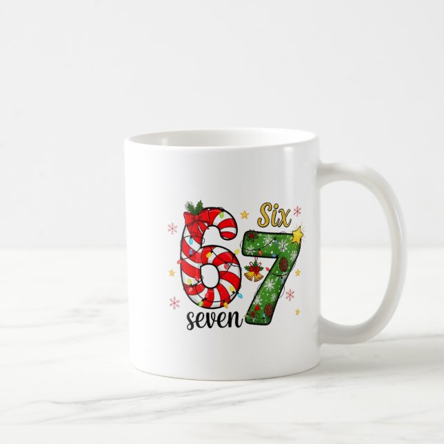 Christmas Six Seven Funny Trendy 6 7 Viral Meme  Kaffemugg (Höger)