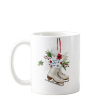 Christmas skating shoes with flowers and leaves