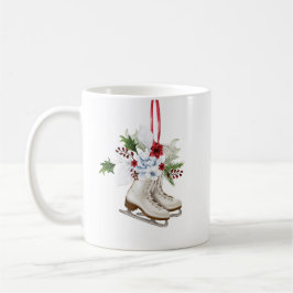 Christmas skating shoes with flowers and leaves kaffemugg
