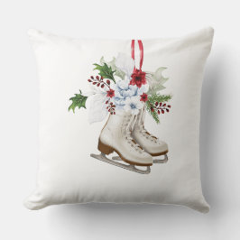 Christmas skating shoes with flowers and leaves kudde