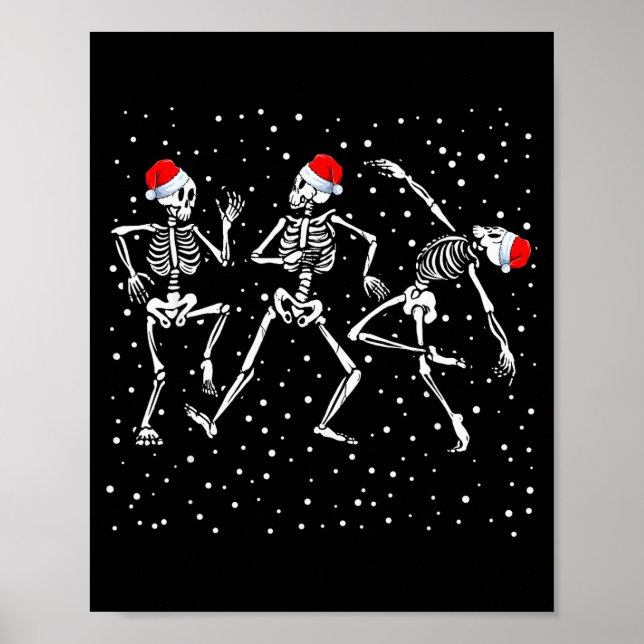 Christmas Skeleton Dancing Funny Xmas  Poster (Framsidan)