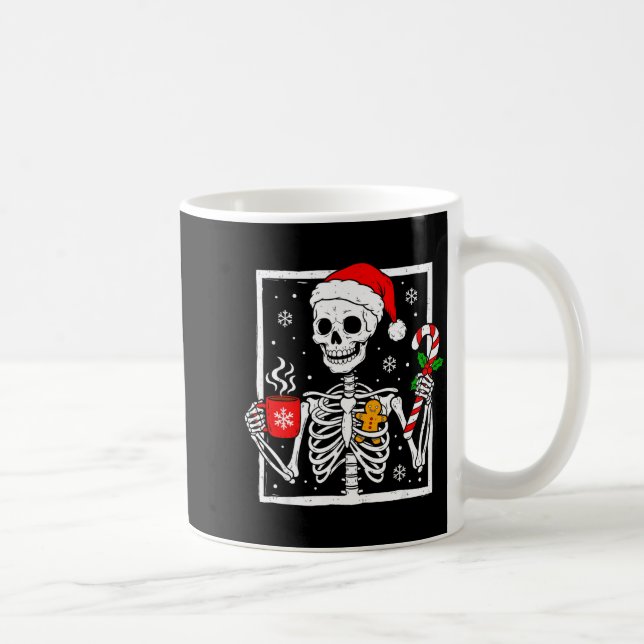 Christmas Skeleton Hat Santa Coffee Candy Cane Xma Kaffemugg (Höger)