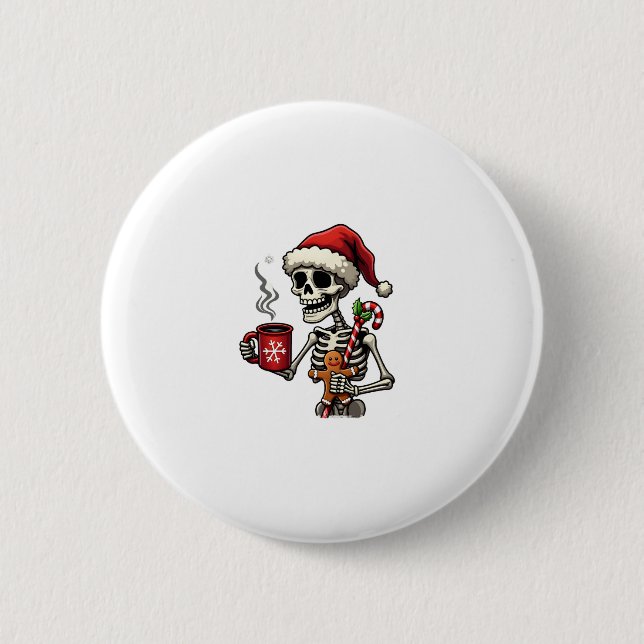 Christmas Skeleton Hot Chocolate Xmas Men Women Ki Knapp (Framsida)