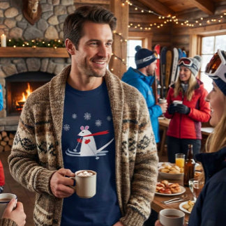 Christmas Ski Mouse Funny Apres Ski Party T Shirt