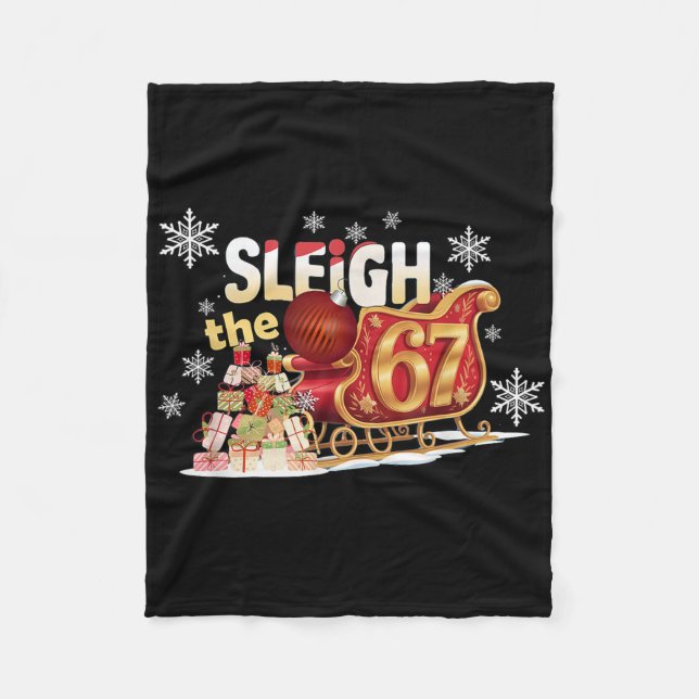 Christmas Sleigh Graphic Design Funny 67  Fleecefilt (Framsidan)