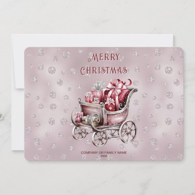 Christmas Sleigh With Gifts Holiday Card Julkort (Framsida)