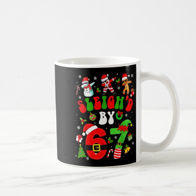 Christmas Sleigh'd By 67 Funny Six Seven Meme 6 7  Kaffemugg (Höger)