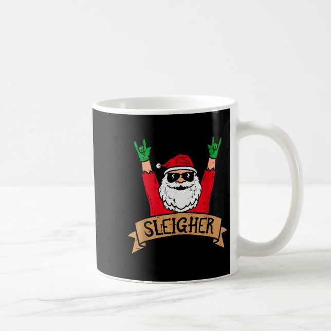 Christmas Sleigher Santa Rock Xmas Rocker Men Wome Kaffemugg (Höger)