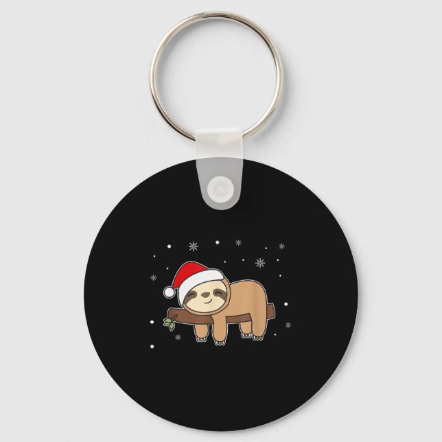 Christmas Sloth For Christmas Sweet Sloths  Nyckelring (Framsida)