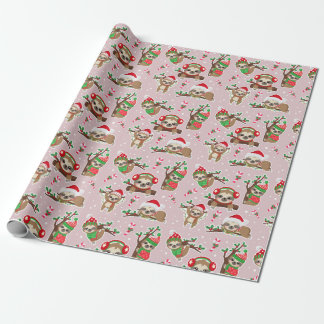 Christmas Sloth Gift Wrapping Paper Presentpapper