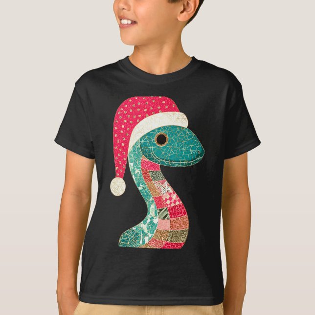 Christmas Snake Santa Hat Holiday Fun Premium Tri- T Shirt (Framsida)
