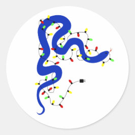 Christmas Snake Stickers Runt Klistermärke