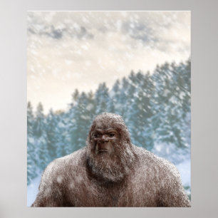 CHRISTMAS SNÖ BIGFOOT SASQUATCH III POSTER