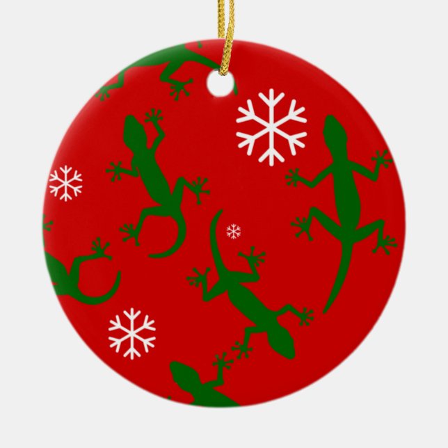 christmas snöflingor geckos julgransprydnad keramik (Framsidan)