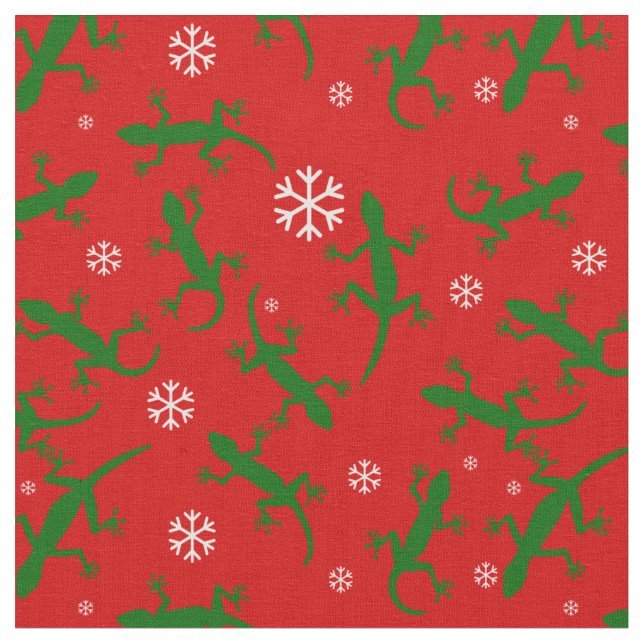 christmas snöflingor geckos tyg (Närbild)