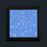 CHRISTMAS SNÖFLINGOR SMYCKESKRIN<br><div class="desc">Söt lilla snöflingor mot en ljusblå bakgrund. En perfekt design för julsäsongen. England.</div>