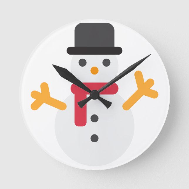 christmas snögubbe emoji rund klocka (Framsida)