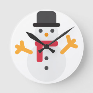 christmas snögubbe emoji rund klocka
