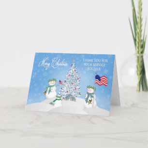 CHRISTMAS - Snögubbe-familjen - SOLDIER - PATRIOTI Helgkort