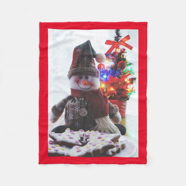 CHRISTMAS SNÖGUBBE FLEECEFILT (Framsidan)
