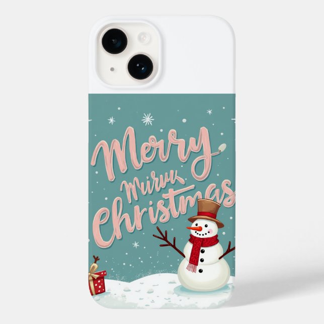 christmas snögubbe iphone 14 caseser (Baksida)