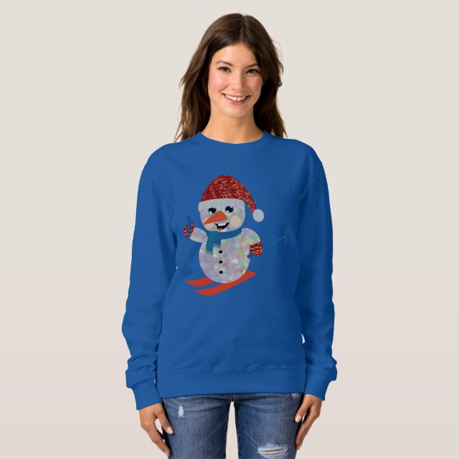 christmas snögubbe livens sweatshirt tee shirt (Hel framsida)