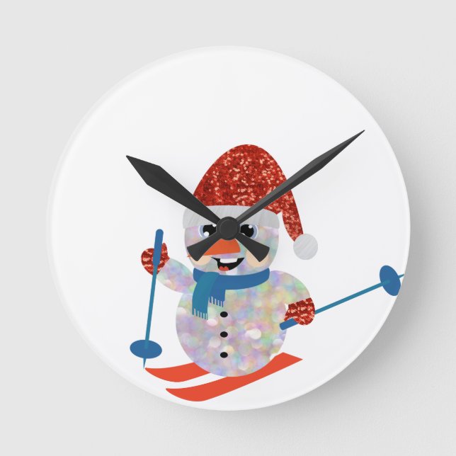 christmas snögubbe rund klocka (Framsida)