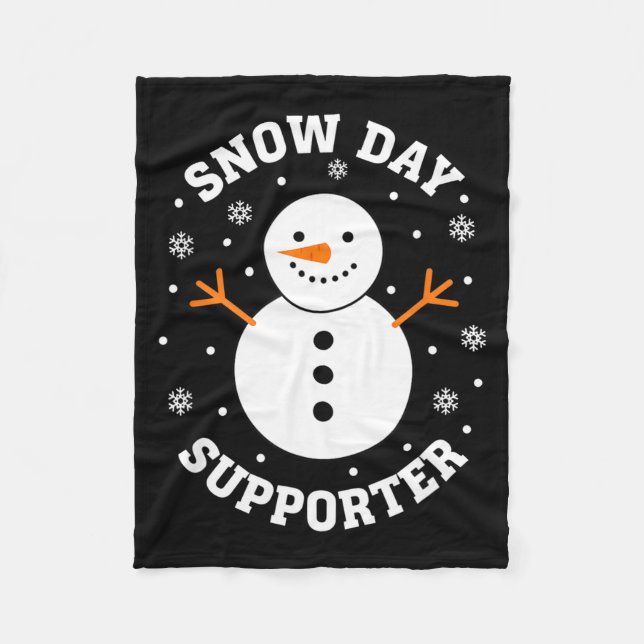 Christmas Snow Day Suprter Snowflake Snowman Funny Fleecefilt (Framsidan)