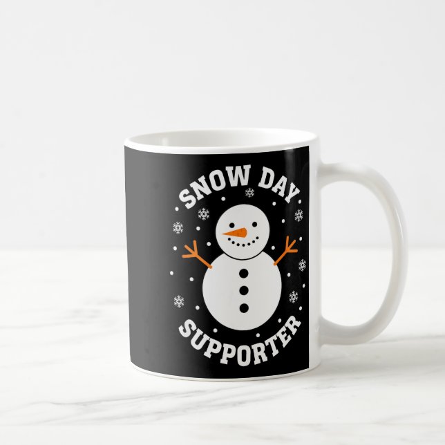 Christmas Snow Day Suprter Snowflake Snowman Funny Kaffemugg (Höger)