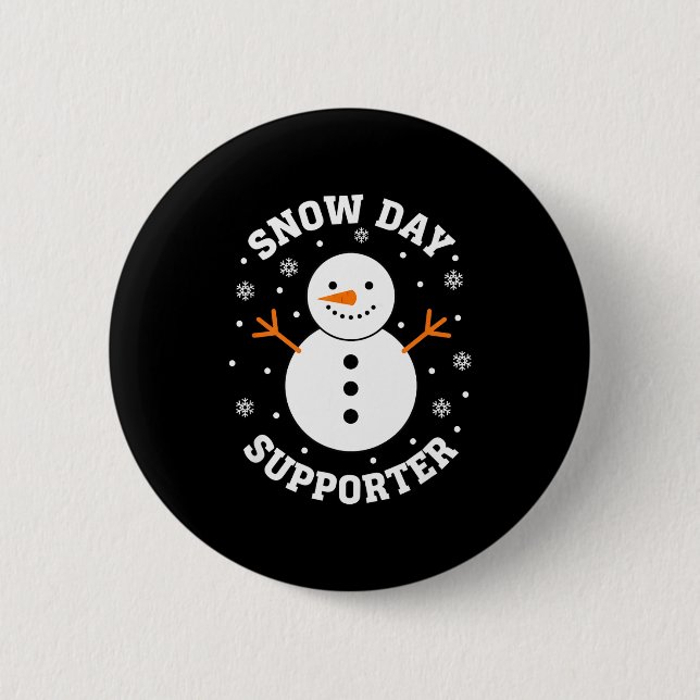 Christmas Snow Day Suprter Snowflake Snowman Funny Knapp (Framsida)