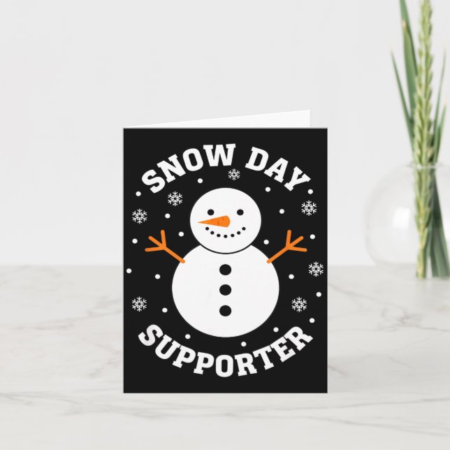 Christmas Snow Day Suprter Snowflake Snowman Funny Kort (Framsida)