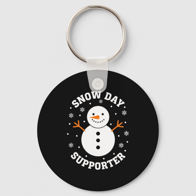 Christmas Snow Day Suprter Snowflake Snowman Funny Nyckelring (Framsida)