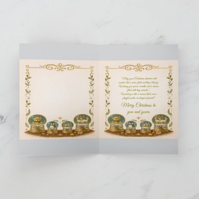Christmas Snow Globe Card Helgkort (Inuti)