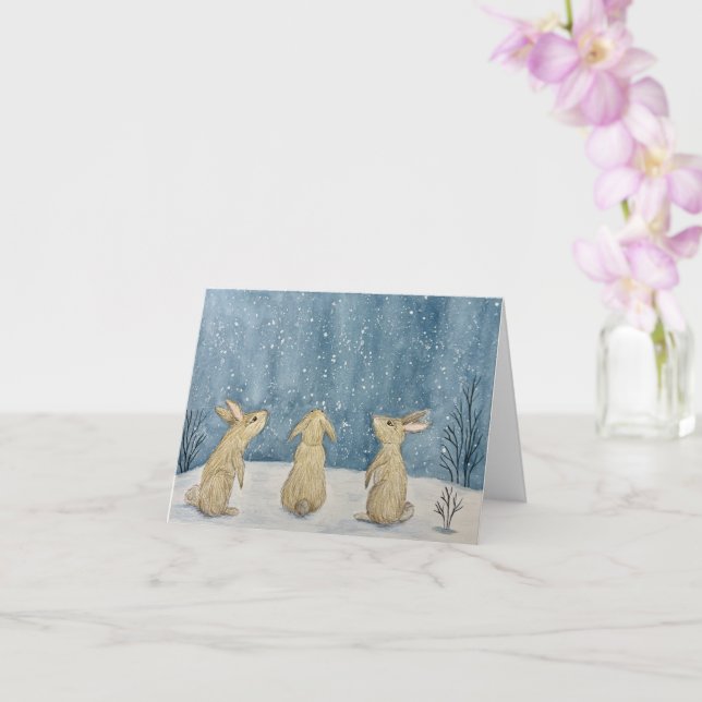 Christmas Snow Greeting Card Kort (Orkide)
