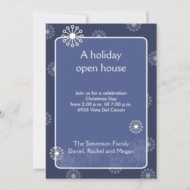CHRISTMAS Snowflake Helgdag Open House Party Inbjudningar (Framsida)