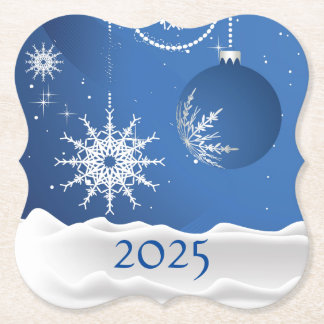 Christmas Snowflake Snow Coaster 2025 Add Name Underlägg Papper