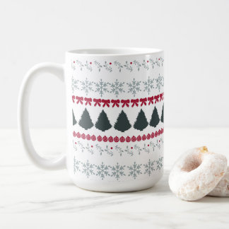 Christmas Snowflakes and Trees Kaffemugg