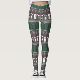 Christmas Snowflakes, Santa Dog, Tree Leggings