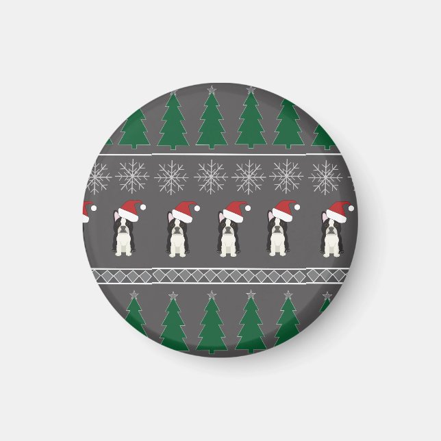 Christmas Snowflakes, Santa Dog, Tree Magnet (Framsidan)