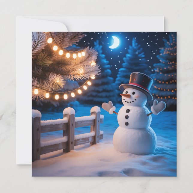 Christmas Snowman Greeting Card Julkort (Framsida)
