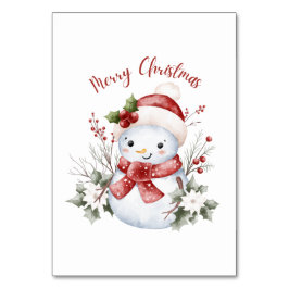 Christmas Snowman Holiday Table Card Bordsnummer