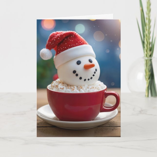 Christmas Snowman In Hot Cocoa Kort (Framsida)