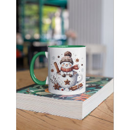 Christmas Snowman Mug, Hot Cocoa Festive Winter Ar Mugg