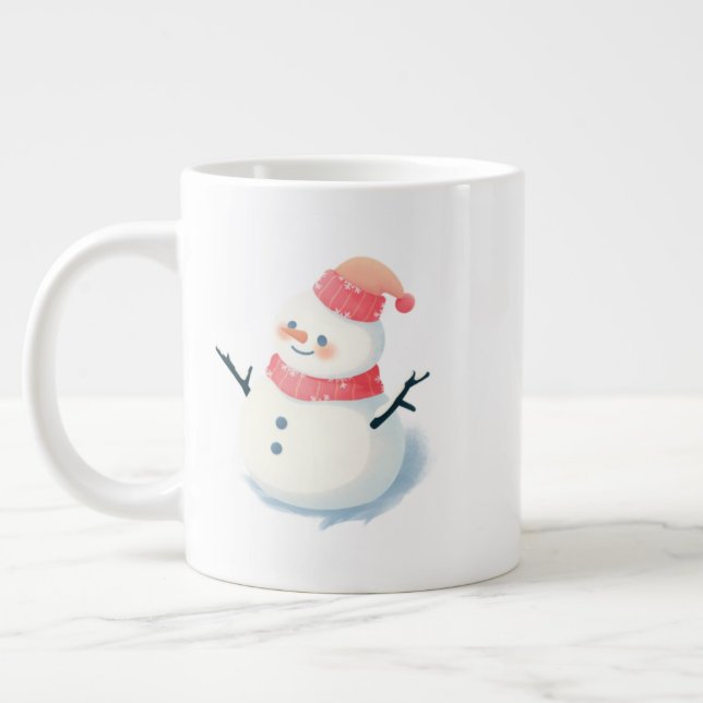 Christmas Snowman Mug – Twinkling Holiday Cocoa  Jumbo Mugg (Vänster)