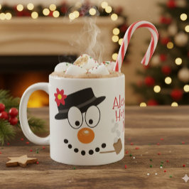 Christmas Snowman Personalize Fun Hot Cocoa or Kaffemugg