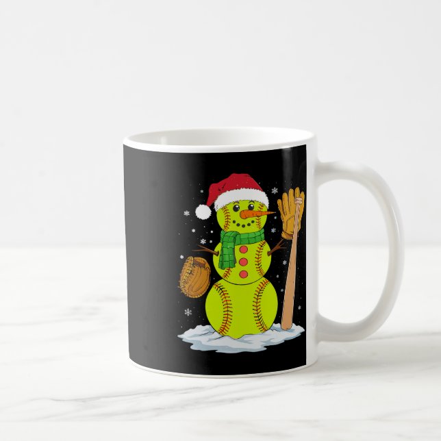 Christmas Snowman Softbyll Pitcher Boys Kids Teens Kaffemugg (Höger)