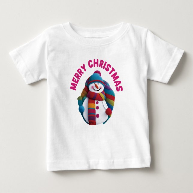 Christmas Snowman T Shirt (Framsida)
