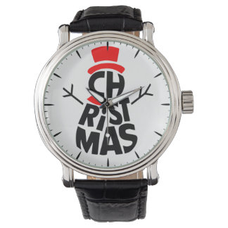 Christmas Snowman Word Art Armbandsur